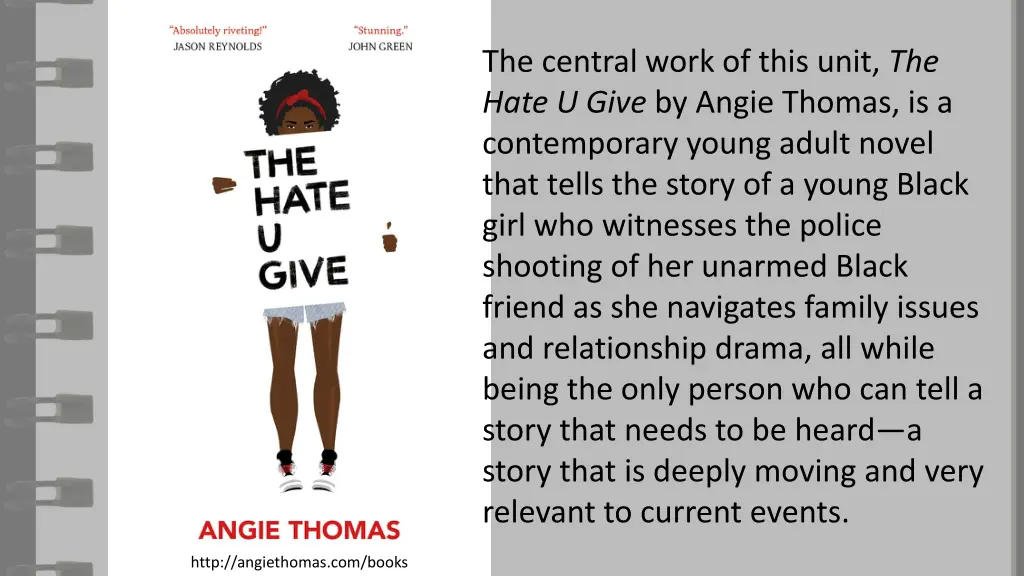 the central work of this unit the hate u give
