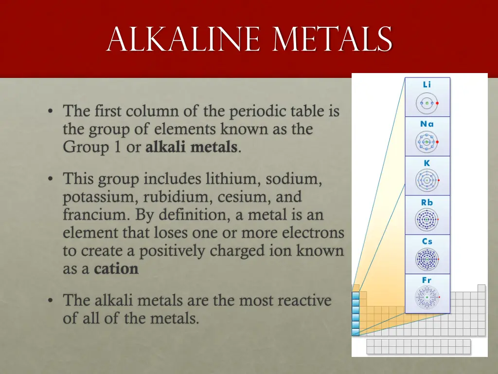 alkaline metals