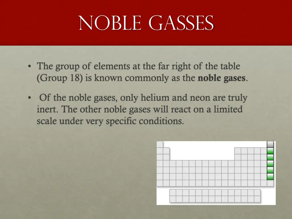 noble gasses