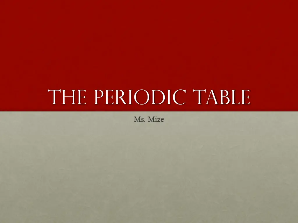the periodic table
