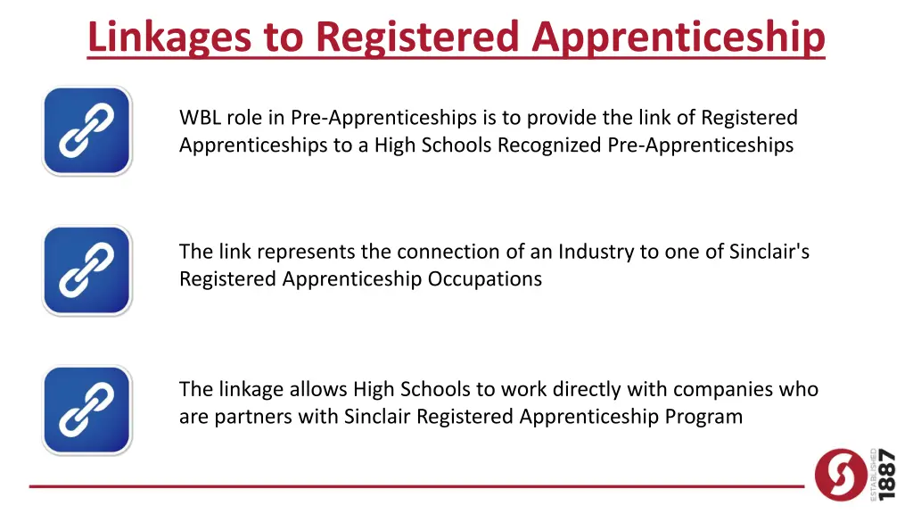 linkages to registered apprenticeship