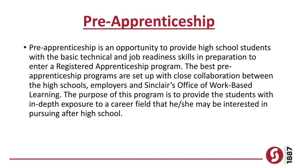 pre apprenticeship