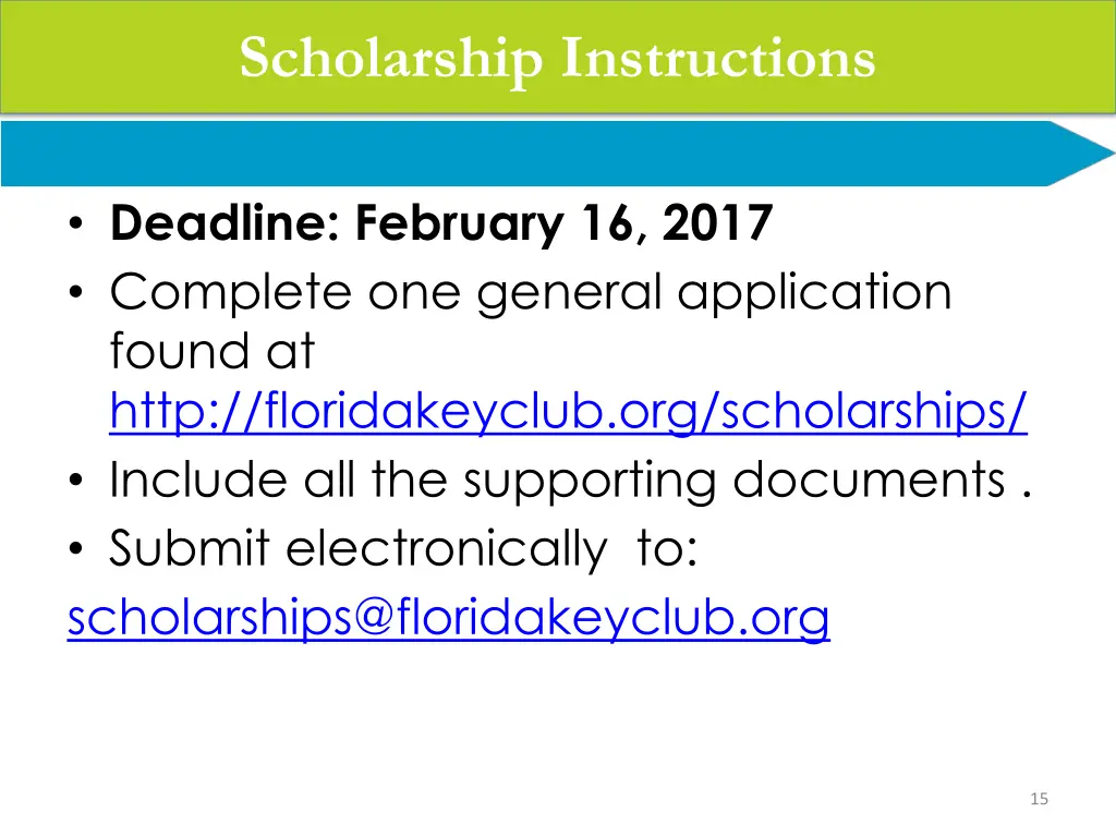 scholarship instructions