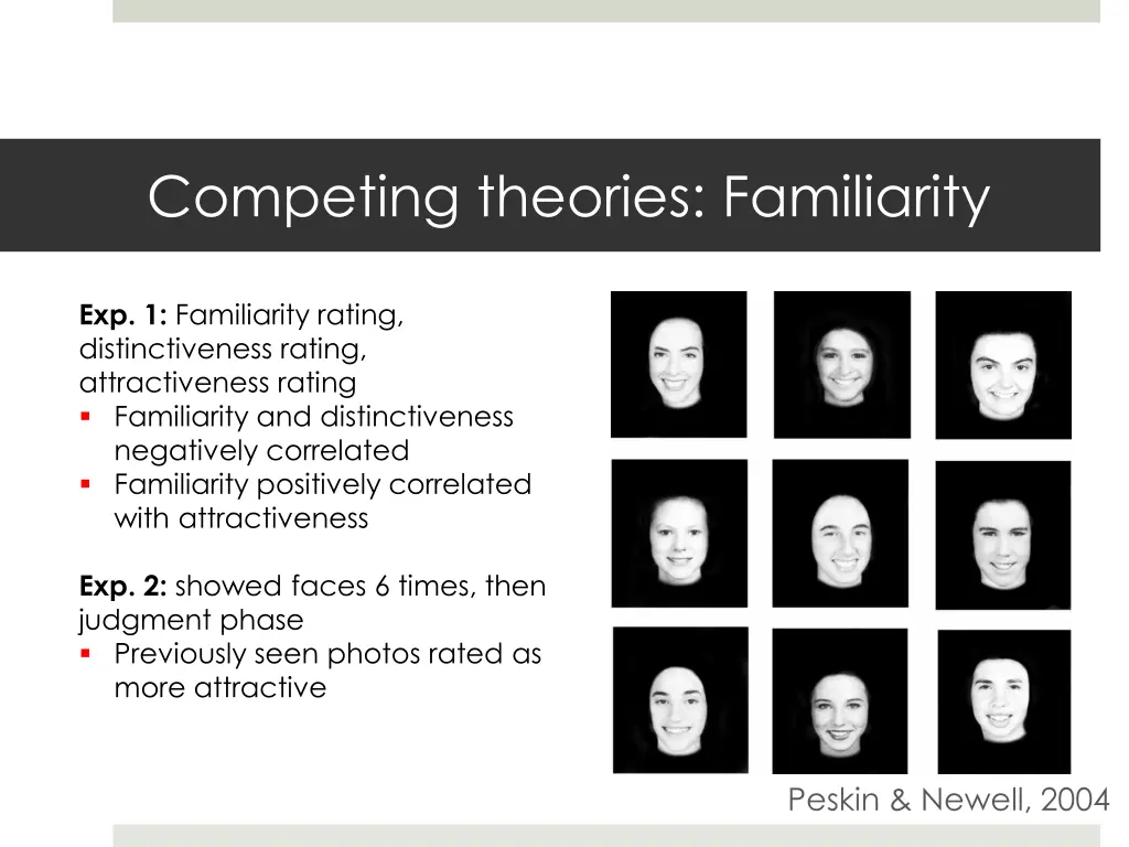 competing theories familiarity