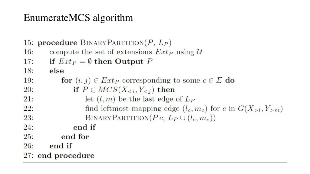 enumeratemcs algorithm 1