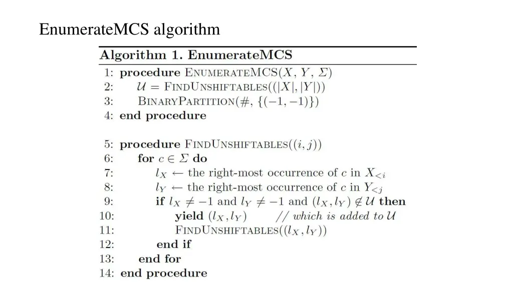 enumeratemcs algorithm