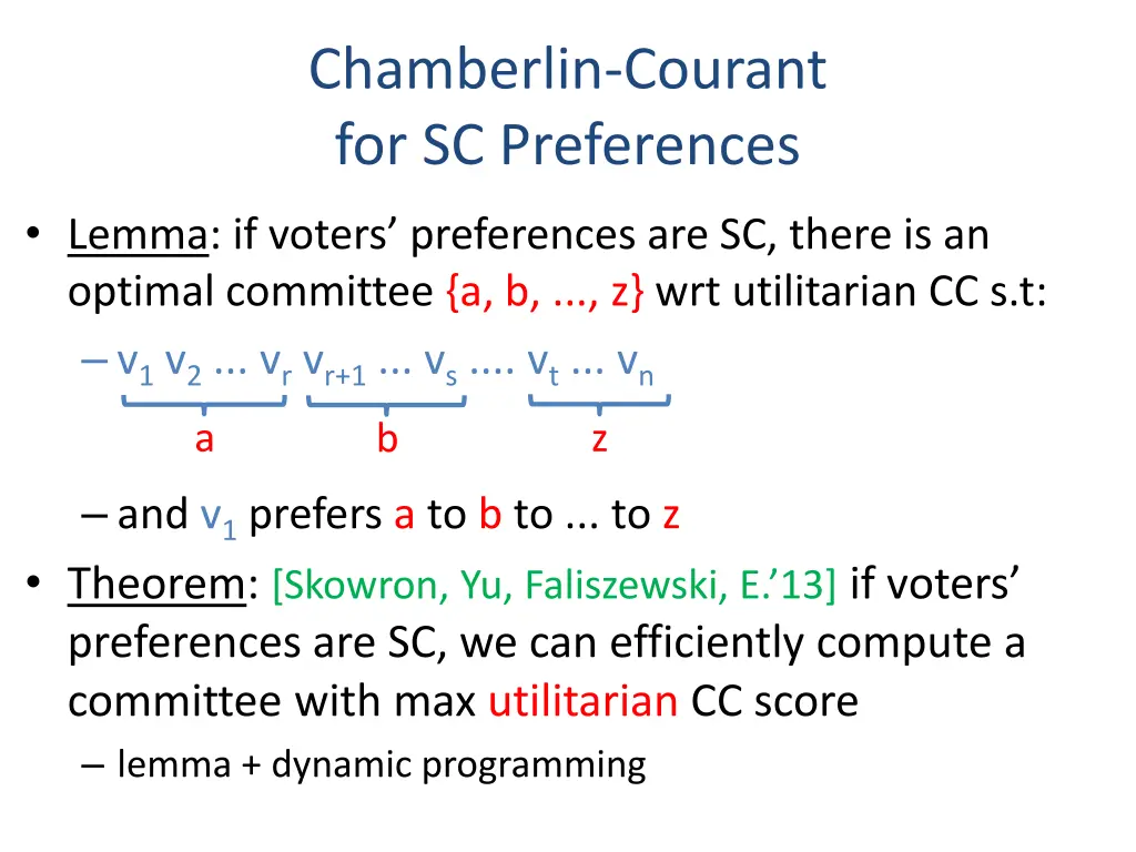 chamberlin courant for sc preferences