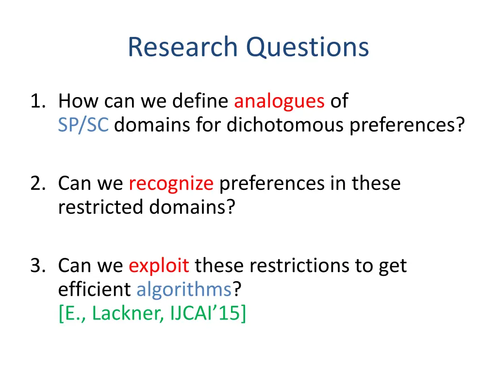 research questions