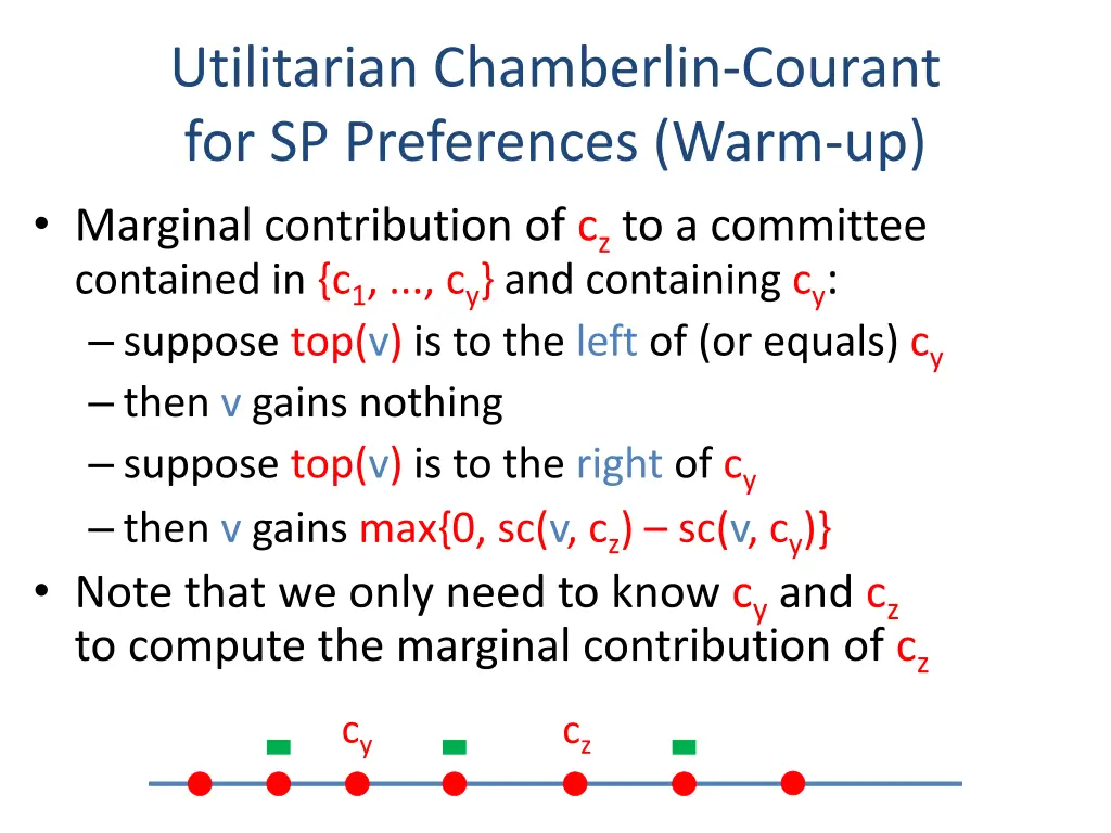 utilitarian chamberlin courant for sp preferences