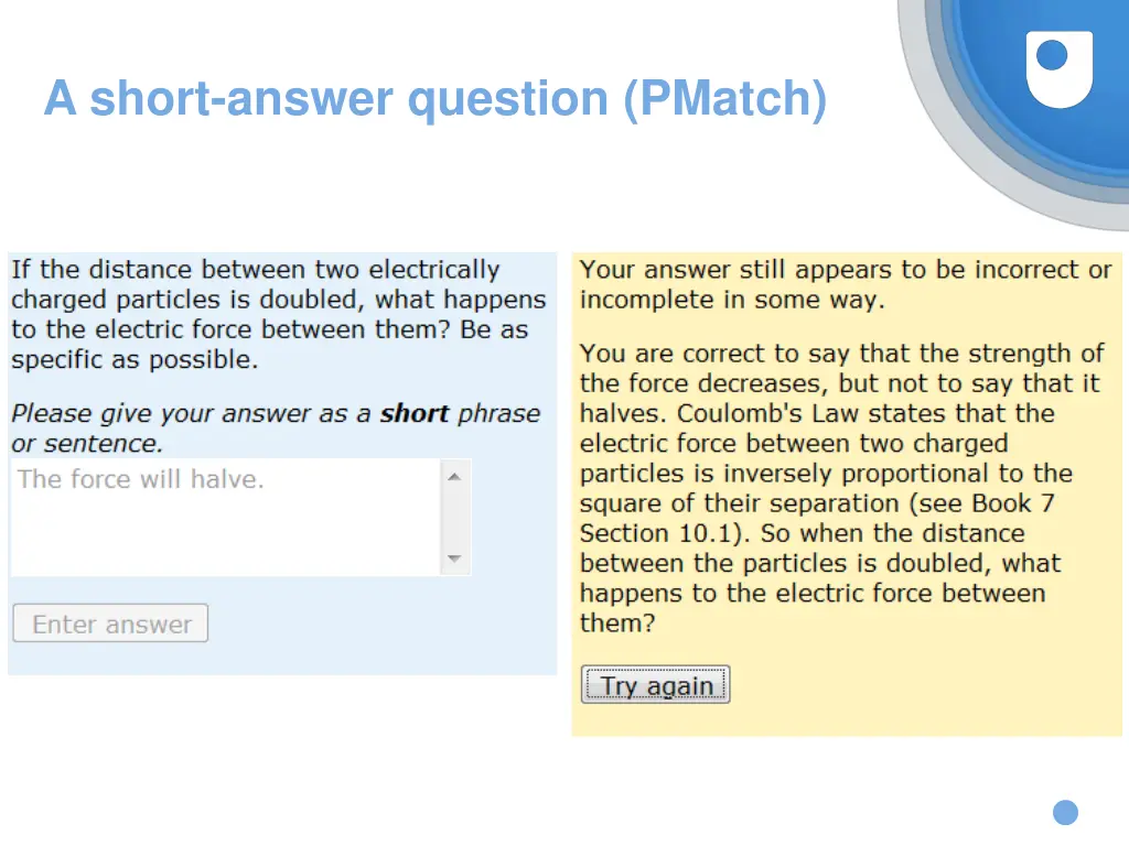 a short answer question pmatch 1