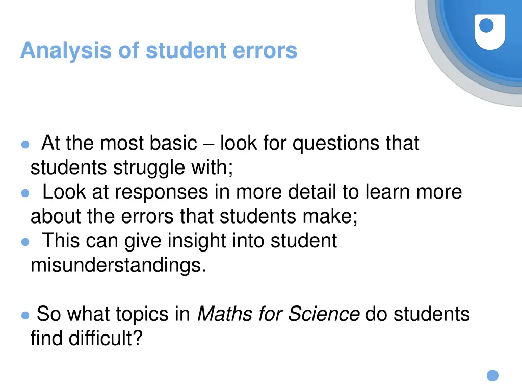 analysis of student errors