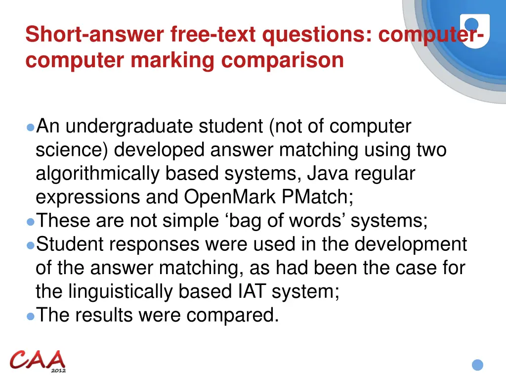short answer free text questions computer