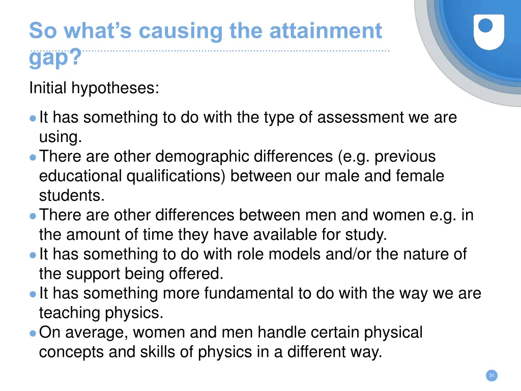 so what s causing the attainment gap initial