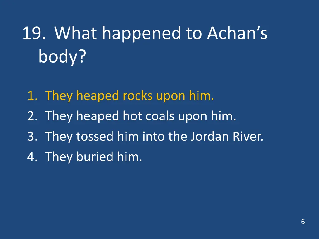 19 what happened to achan s body 1