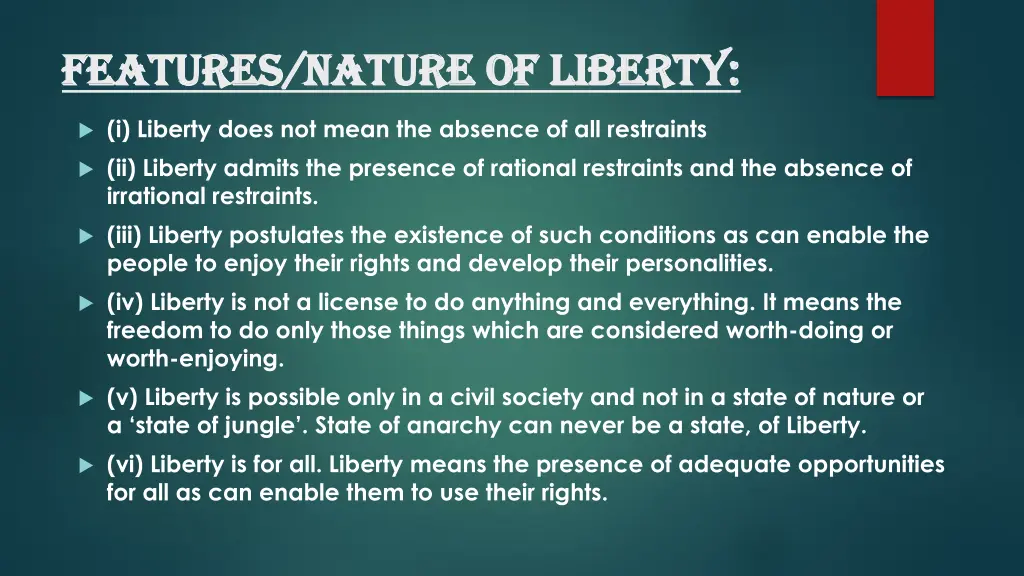 features nature of liberty features nature