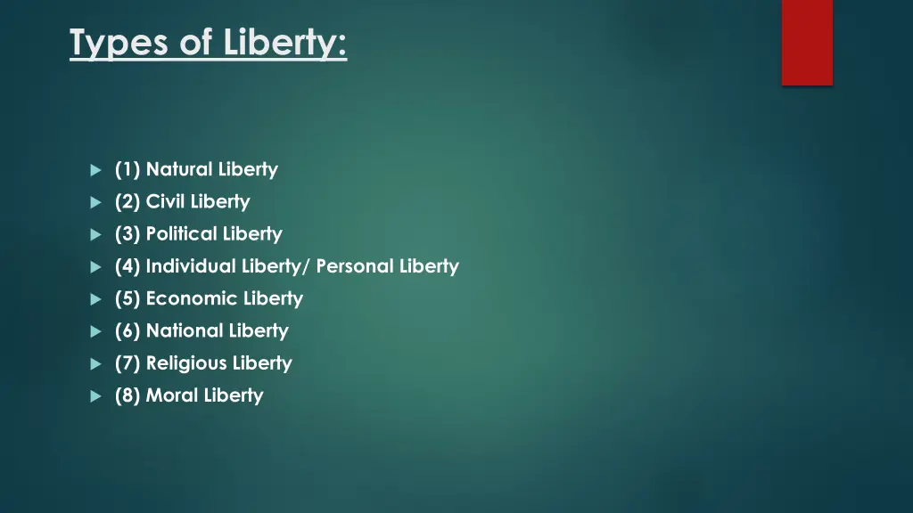 types of liberty