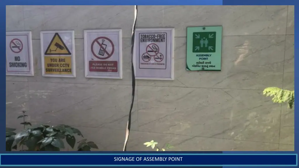 signage of assembly point