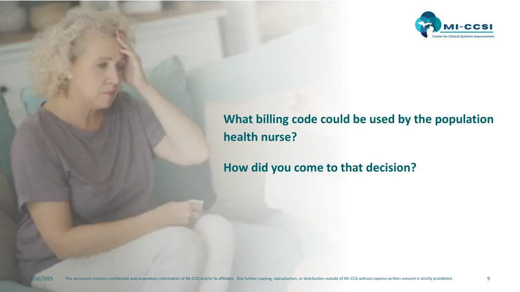 what billing code could be used by the population