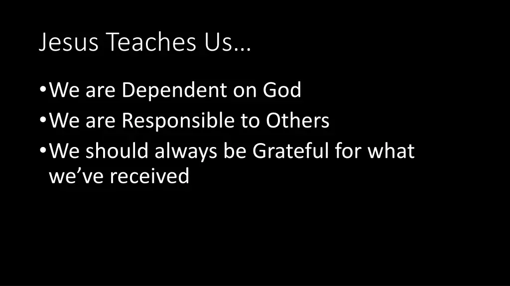 jesus teaches us
