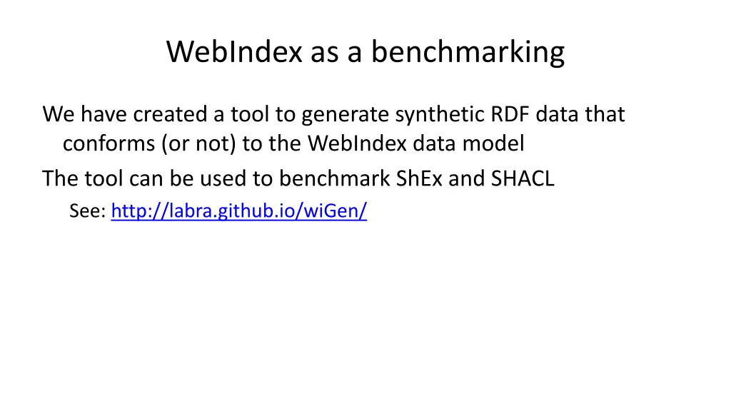 webindex as a benchmarking