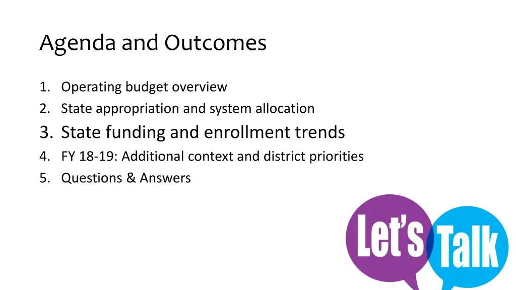 agenda and outcomes 2