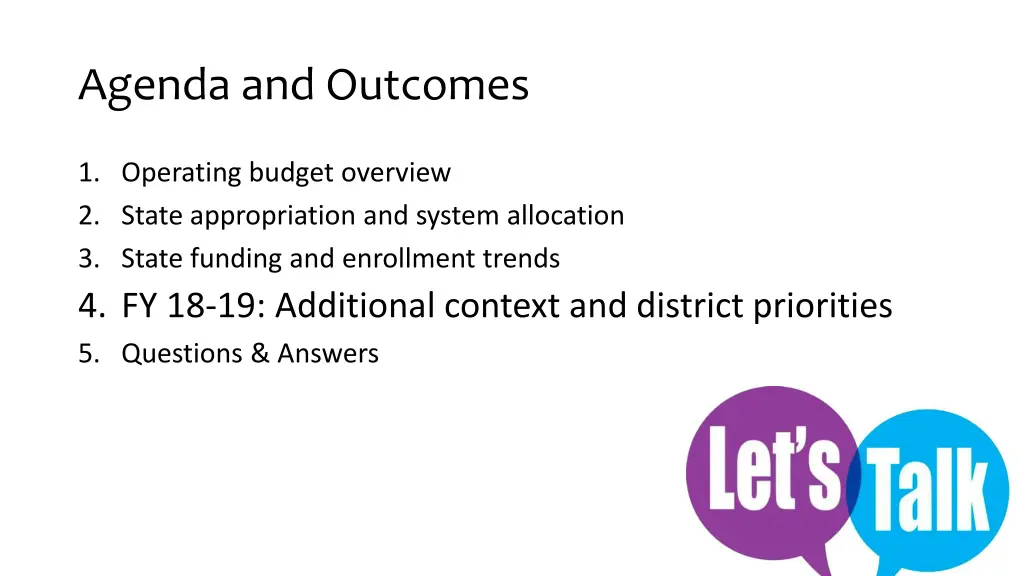 agenda and outcomes 3