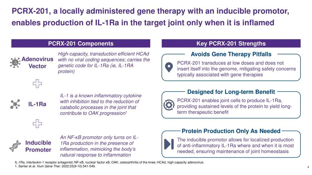 pcrx 201 a locally administered gene therapy with
