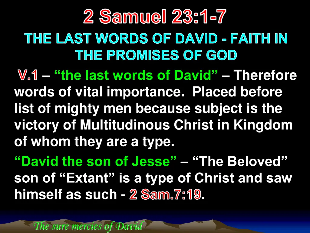 2 samuel 23 1 7 the last words of david faith