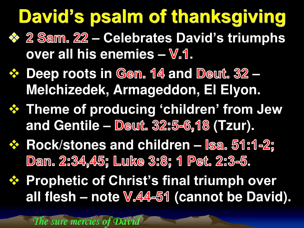david s psalm of thanksgiving 2 sam 22 celebrates