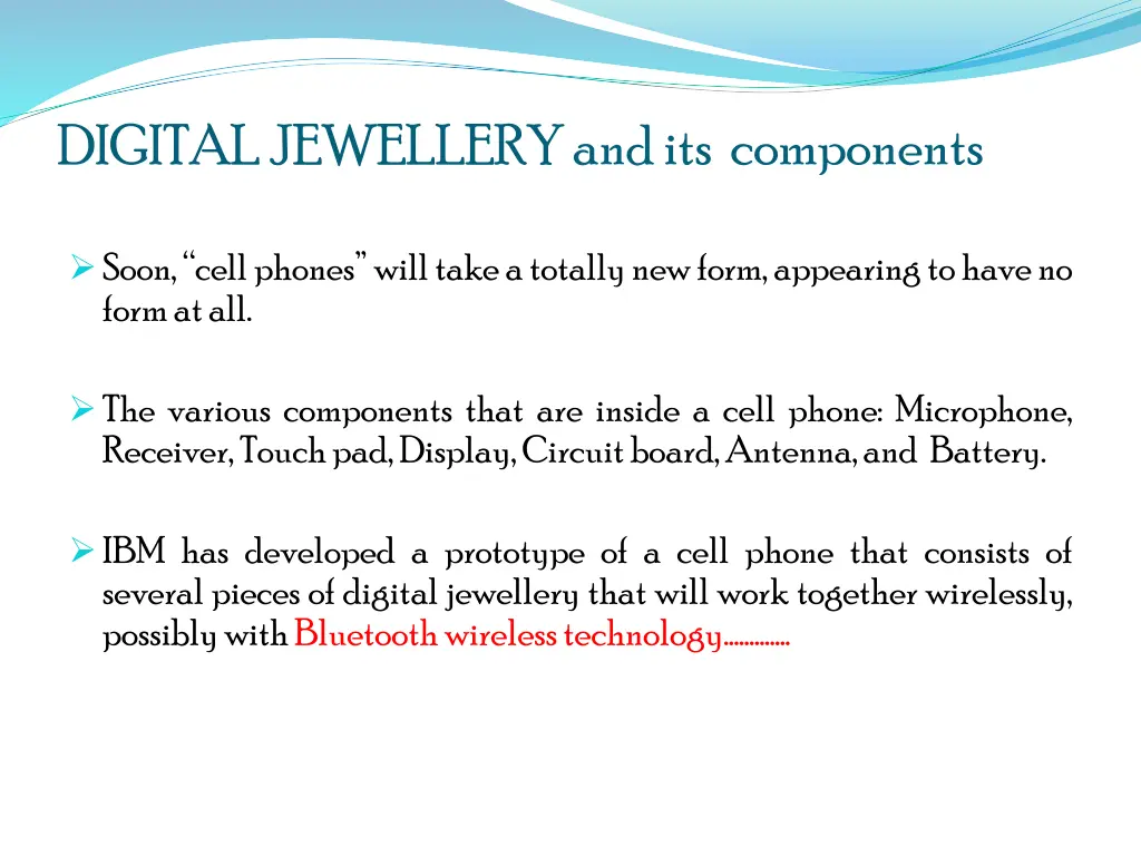 digital jewellery and its components