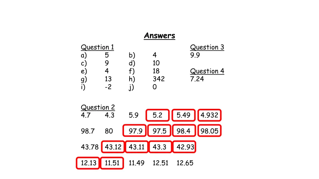 answers