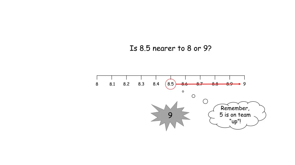 is 8 5 nearer to 8 or 9