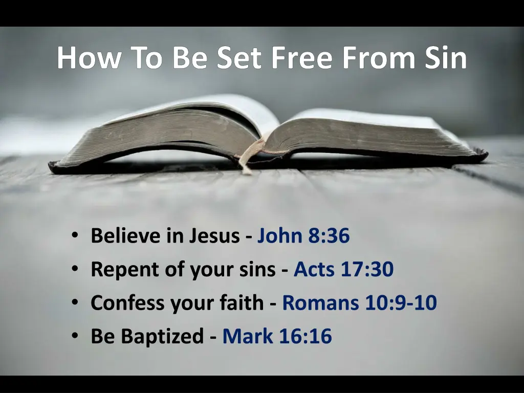 how to be set free from sin