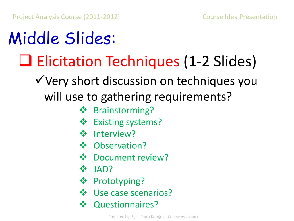 project analysis course 2011 2012 course idea 10