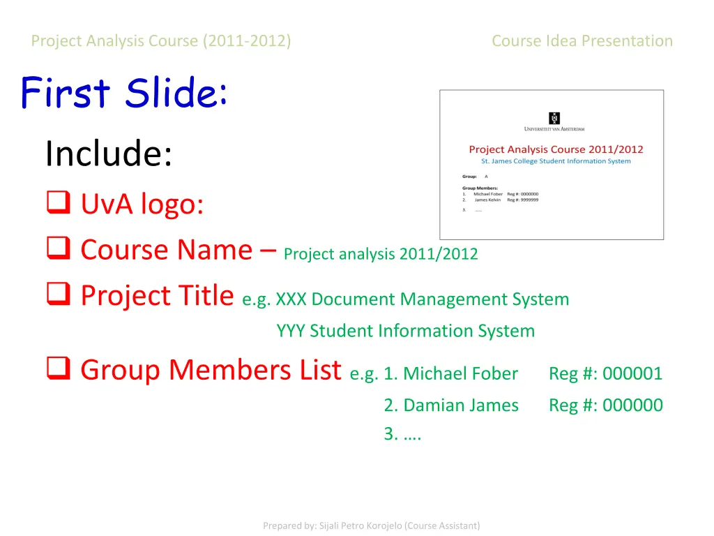 project analysis course 2011 2012 course idea 6