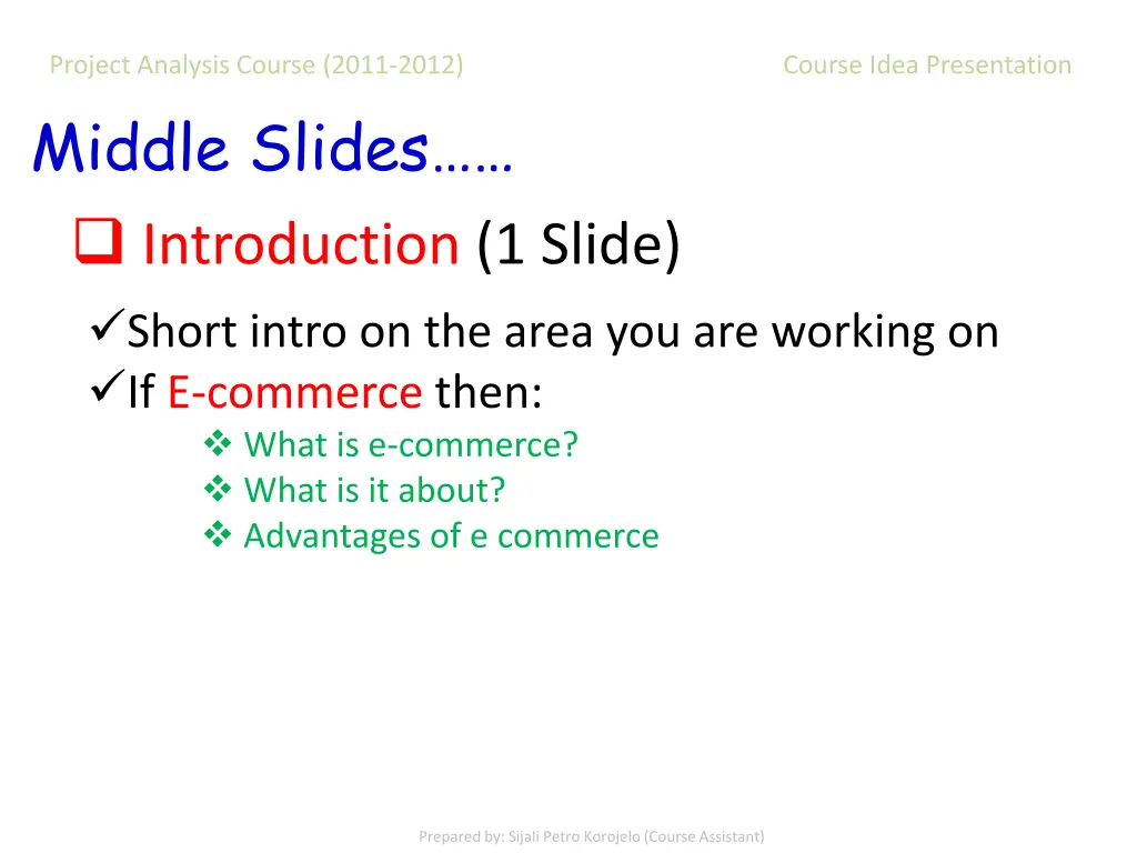 project analysis course 2011 2012 course idea 8
