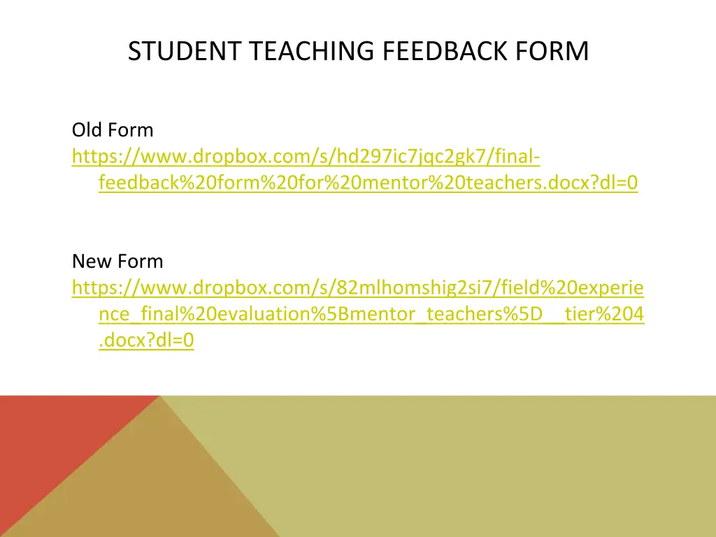 student teaching feedback form