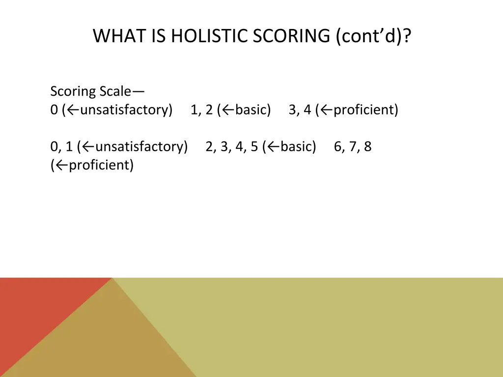 what is holistic scoring cont d 4