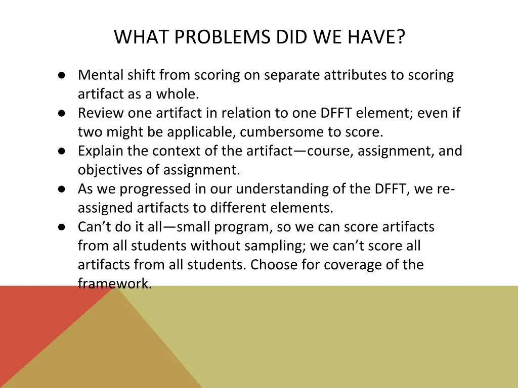 what problems did we have