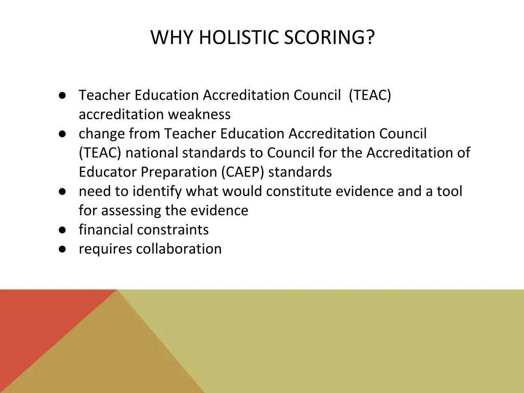 why holistic scoring