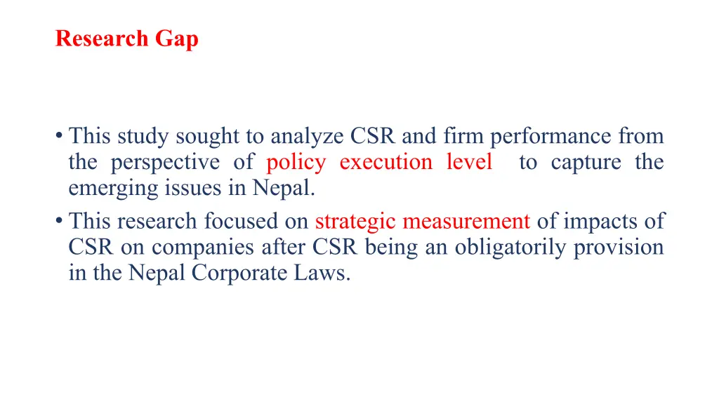 research gap