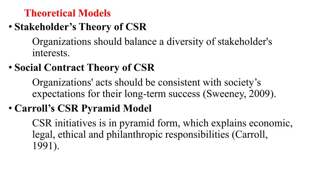 theoretical models stakeholder s theory