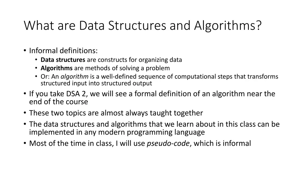 what are data structures and algorithms