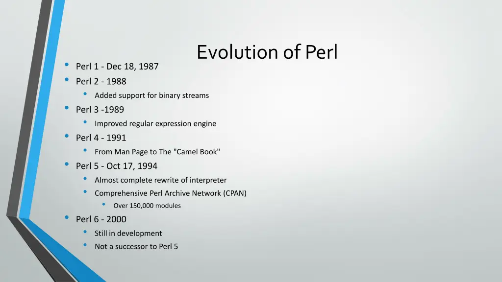evolution of perl