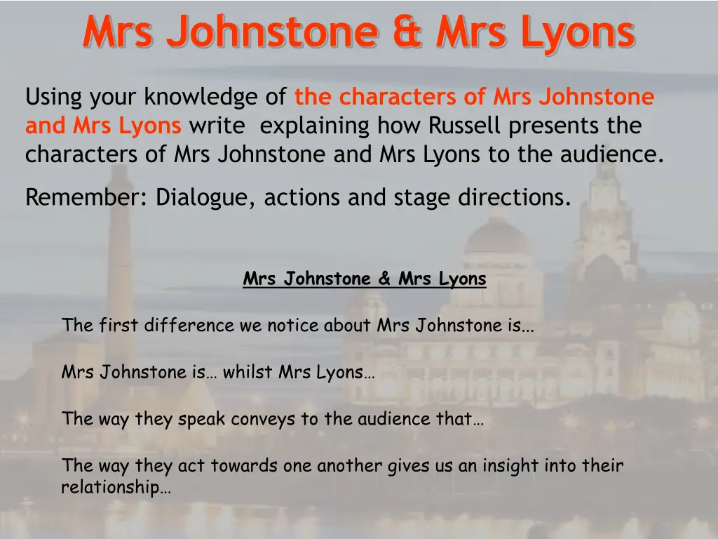 mrs johnstone mrs lyons