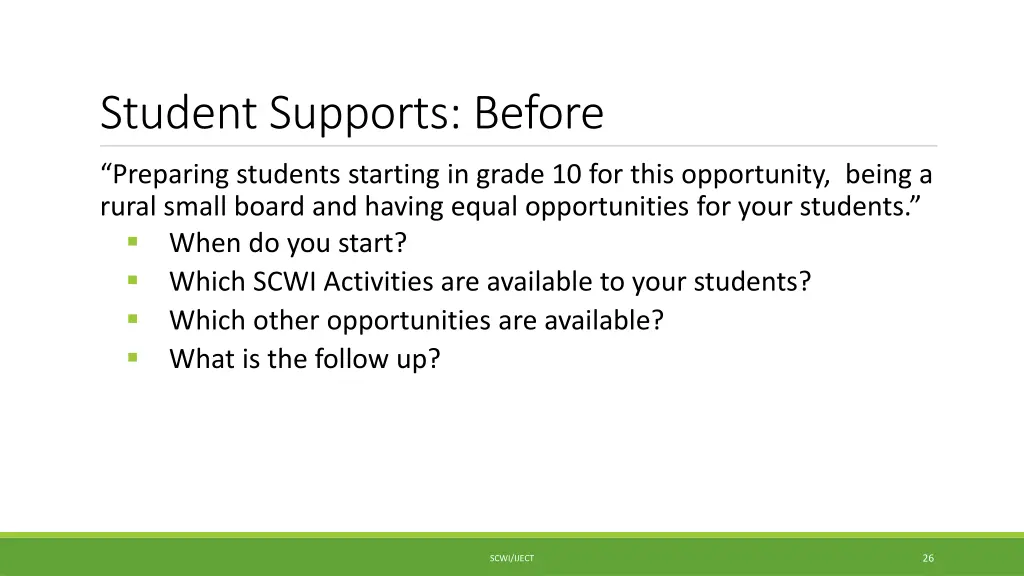 student supports before