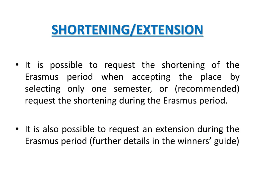 shortening extension