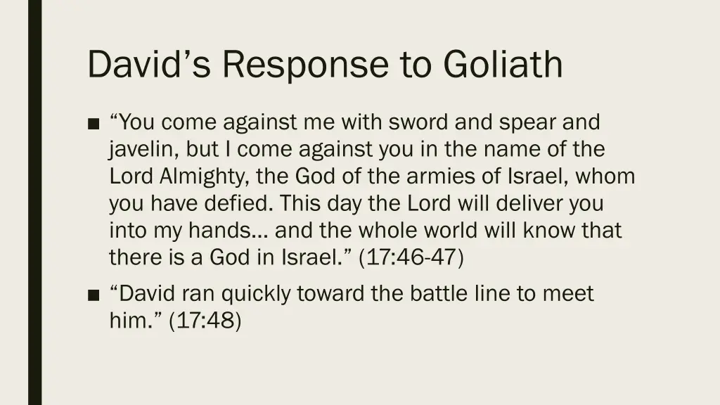 david s response to goliath