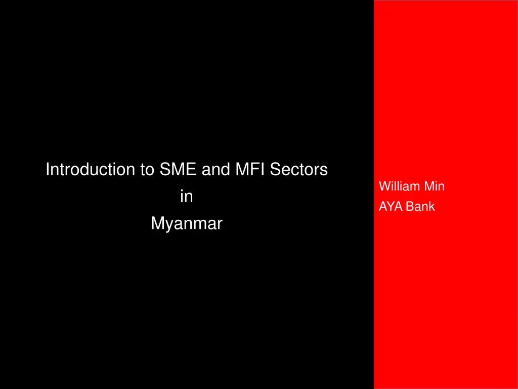 introduction to sme and mfi sectors in myanmar