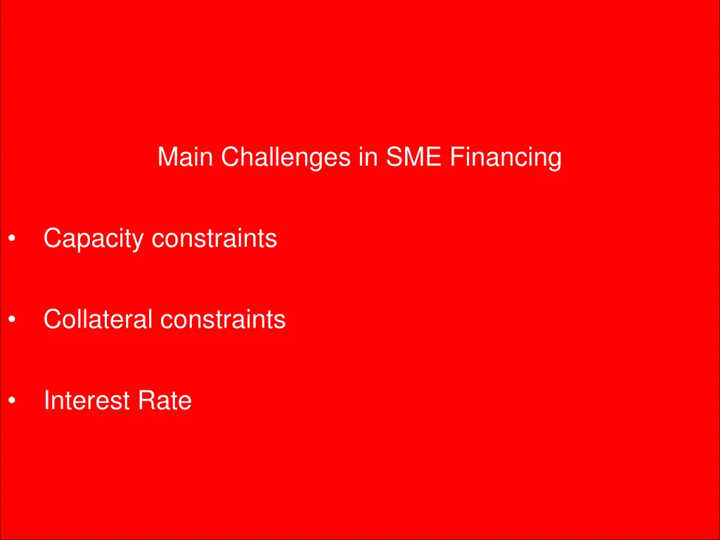 main challenges in sme financing